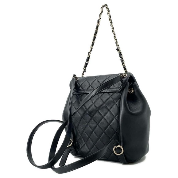 Chanel Black Lambskin Backpack Cocomark Matelasse - Picture 1 of 16